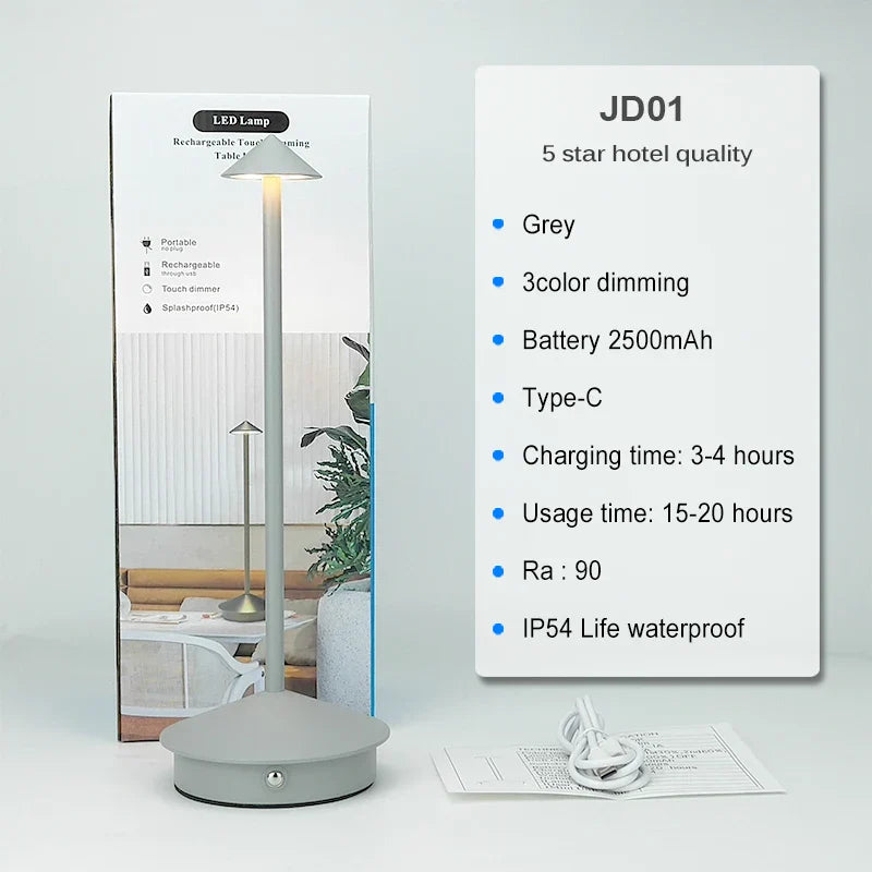 Ewerydays | Tischlampe | LED Kabellos, wiederaufladbar, dimmbar, wasserdicht, vielseitig