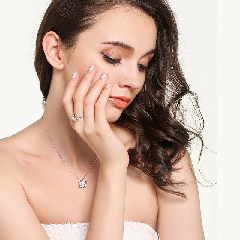 Ewerydays | White Gold Necklace - With Real Rose - To My Love
