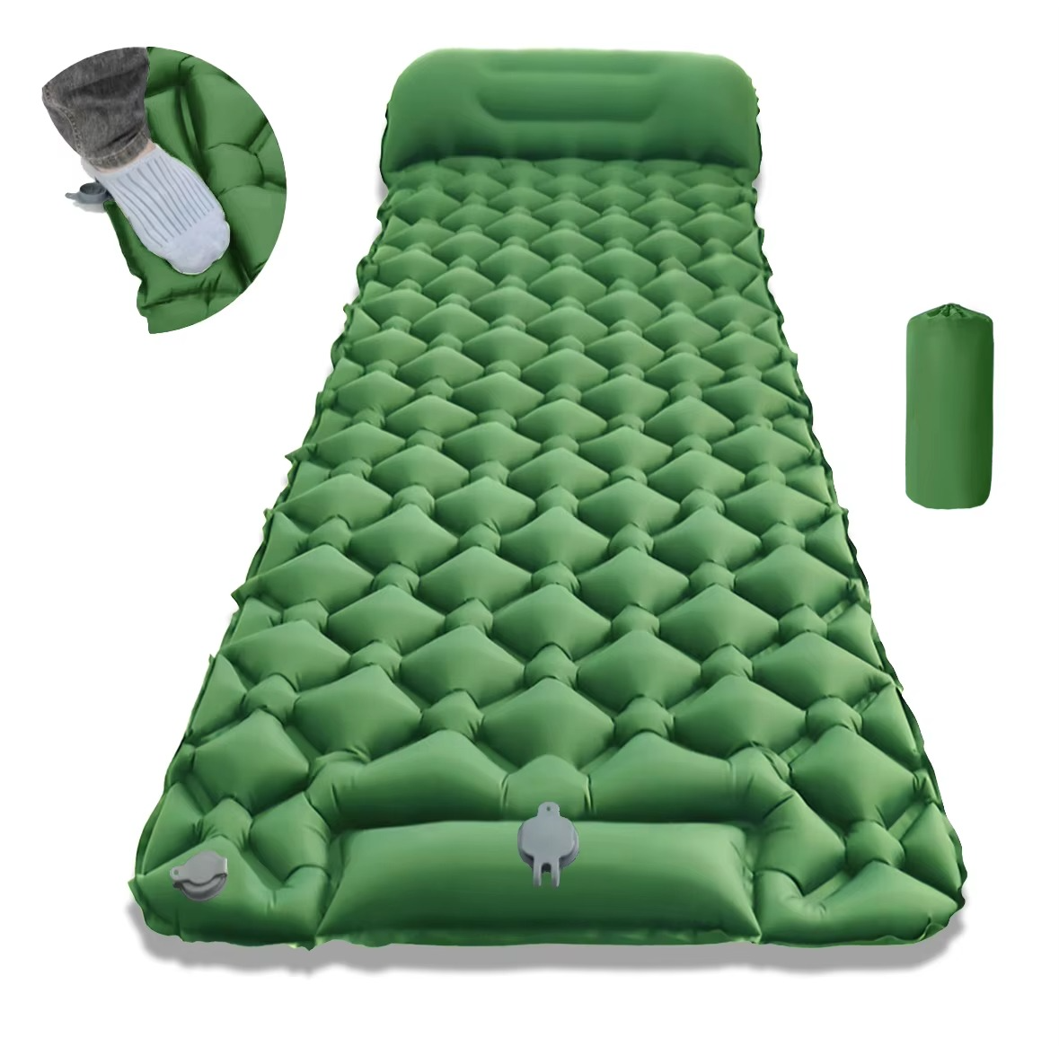Ewerydays | Ultra-Comfort Luftmatratze für Camping mit integriertem Kopfkissen und Pumpe