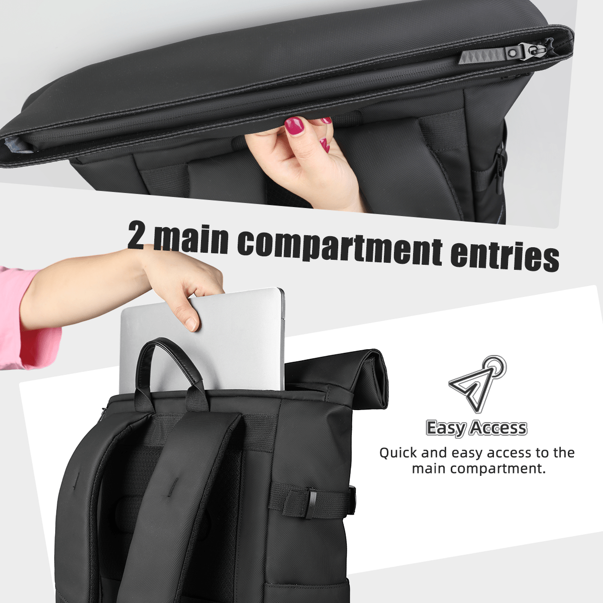 Ewerydays | Erweiterbarer Outdoor-Rucksack mit großem Volumen & Laptopfach