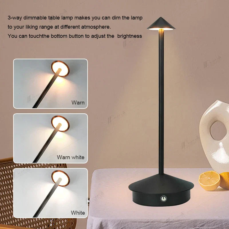Ewerydays | Tischlampe | LED Kabellos, wiederaufladbar, dimmbar, wasserdicht, vielseitig