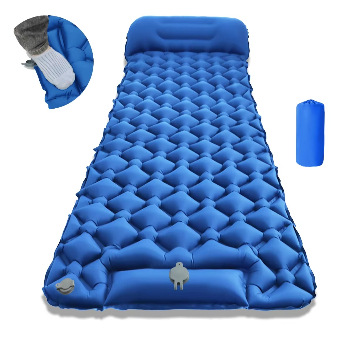 Ewerydays | Ultra-Comfort Luftmatratze für Camping mit integriertem Kopfkissen und Pumpe