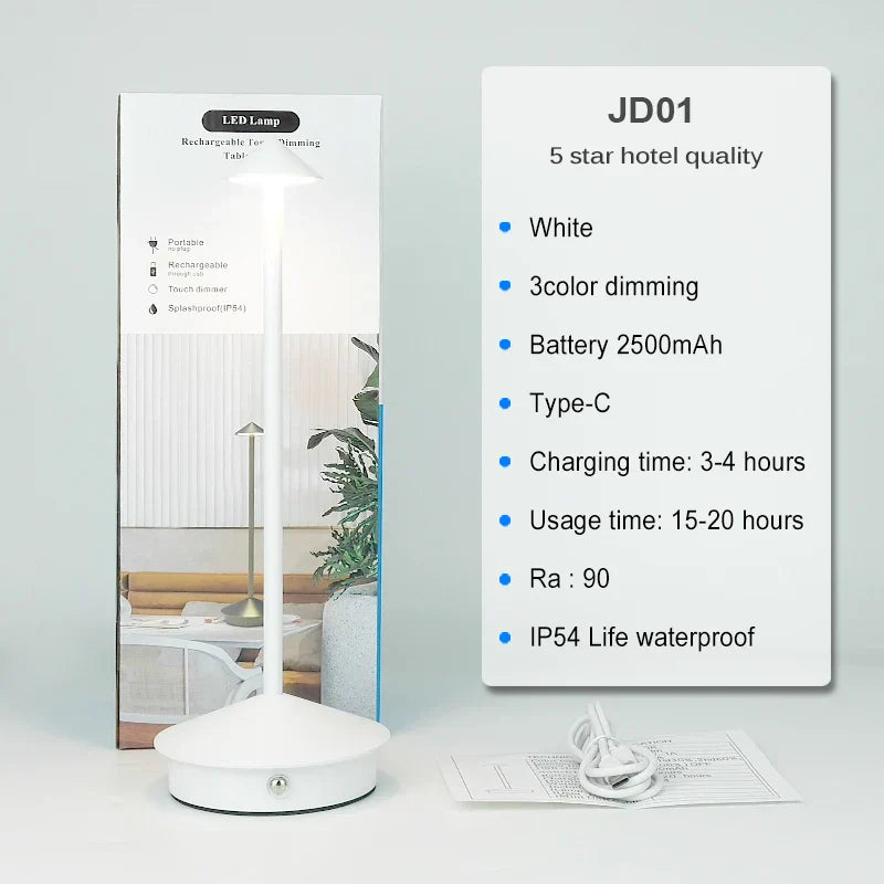 Ewerydays | Tischlampe | LED Kabellos, wiederaufladbar, dimmbar, wasserdicht, vielseitig