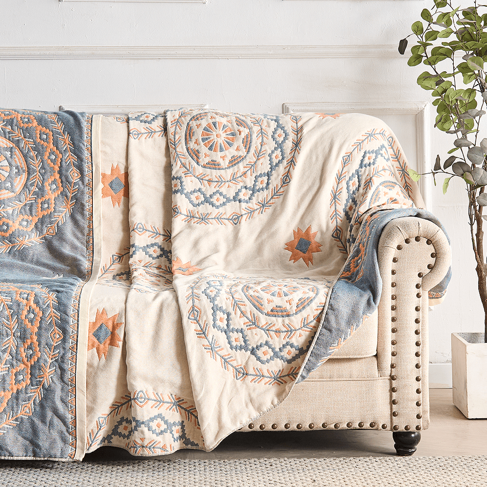 Ewerydays | Baumwolldecke mit Mandala-Muster für Innen- und Außenbereich