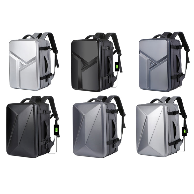 Ewerydays | Großraummäßiger wasserdichter erweiterbarer Hartschalen-Rucksack mit USB-Ladeanschluss (161 Schwarz)