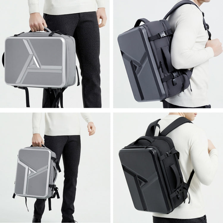 Ewerydays | Großraummäßiger wasserdichter erweiterbarer Hartschalen-Rucksack mit USB-Ladeanschluss (161 Schwarz)