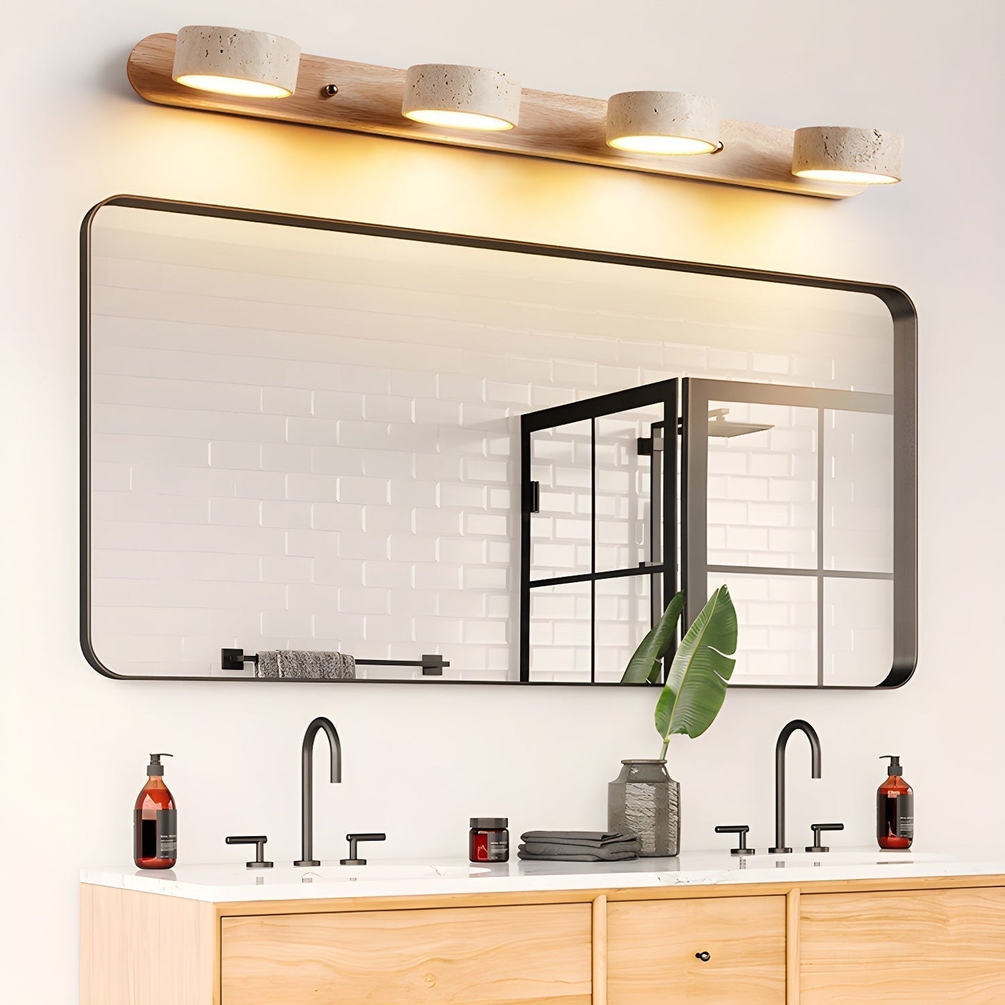 Ewerydays | Travero Duo Wandleuchte – Modern, Doppelarm, Travertin-Optik
