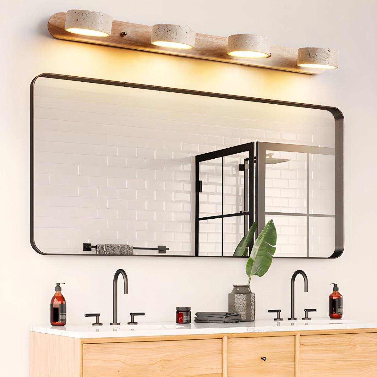 Ewerydays | Travero Duo Wandleuchte – Modern, Doppelarm, Travertin-Optik