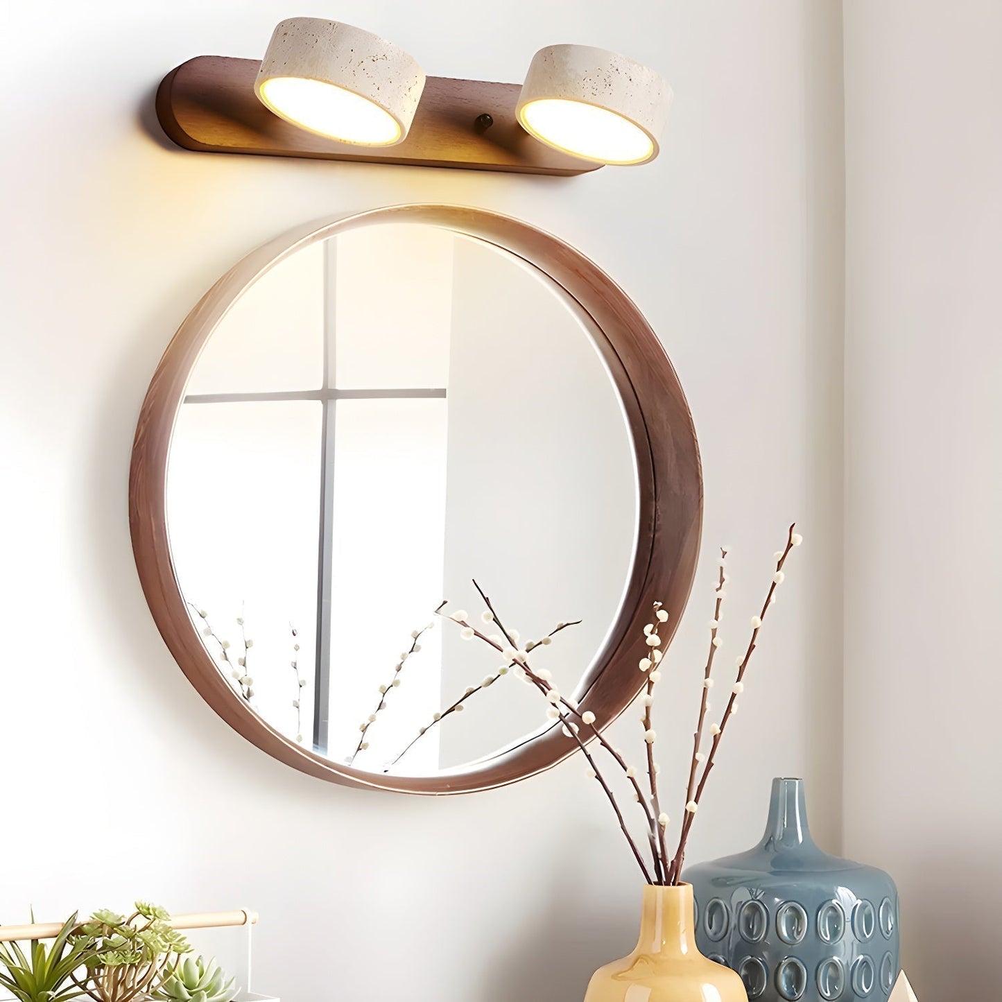 Ewerydays | Travero Duo Wandleuchte – Modern, Doppelarm, Travertin-Optik