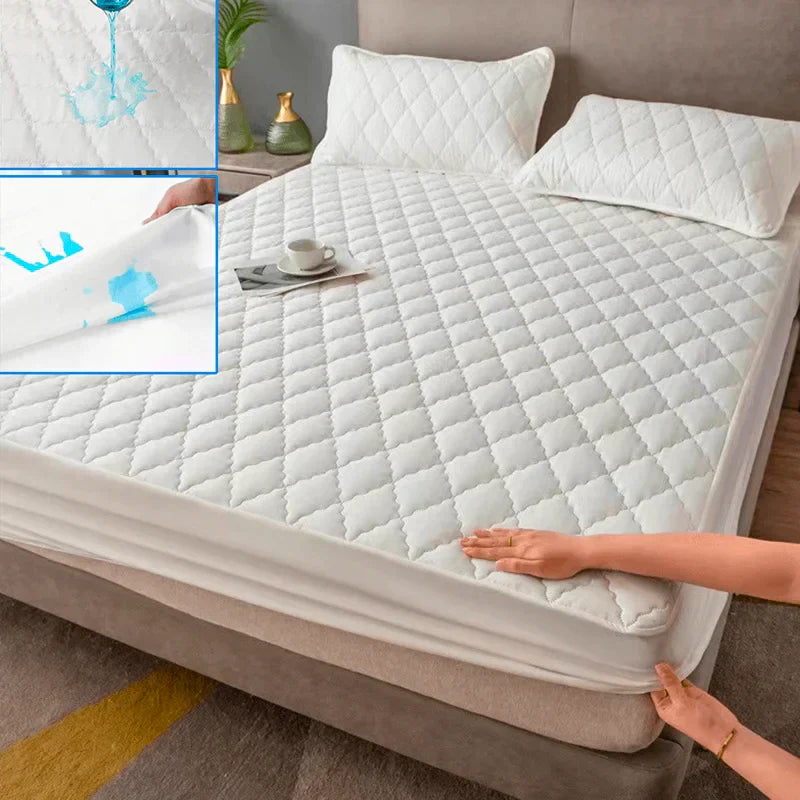 Ewerydays | DreamGuard – Wasserdichte Matratzenauflage Grau/Weiß für Einzel & Doppelbetten