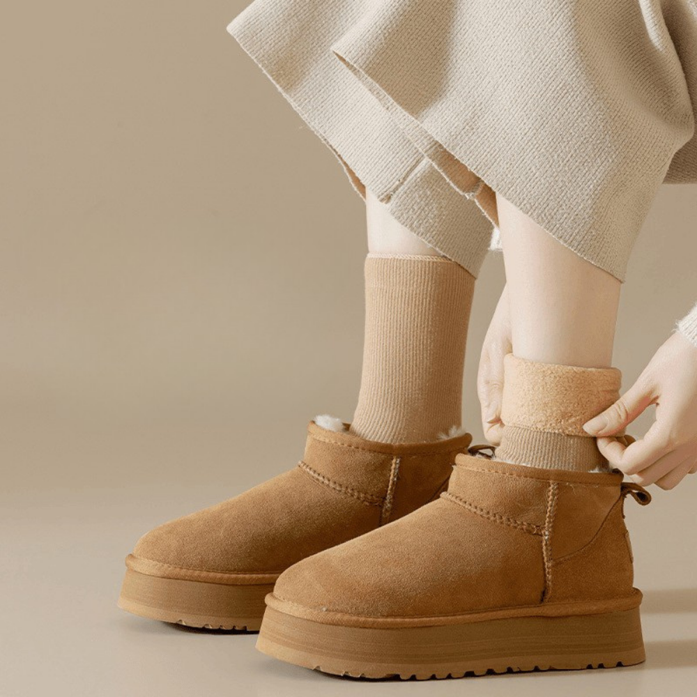 Ewerydays | Damen Plateaustiefel Fellfutter Stilvoll Komfort