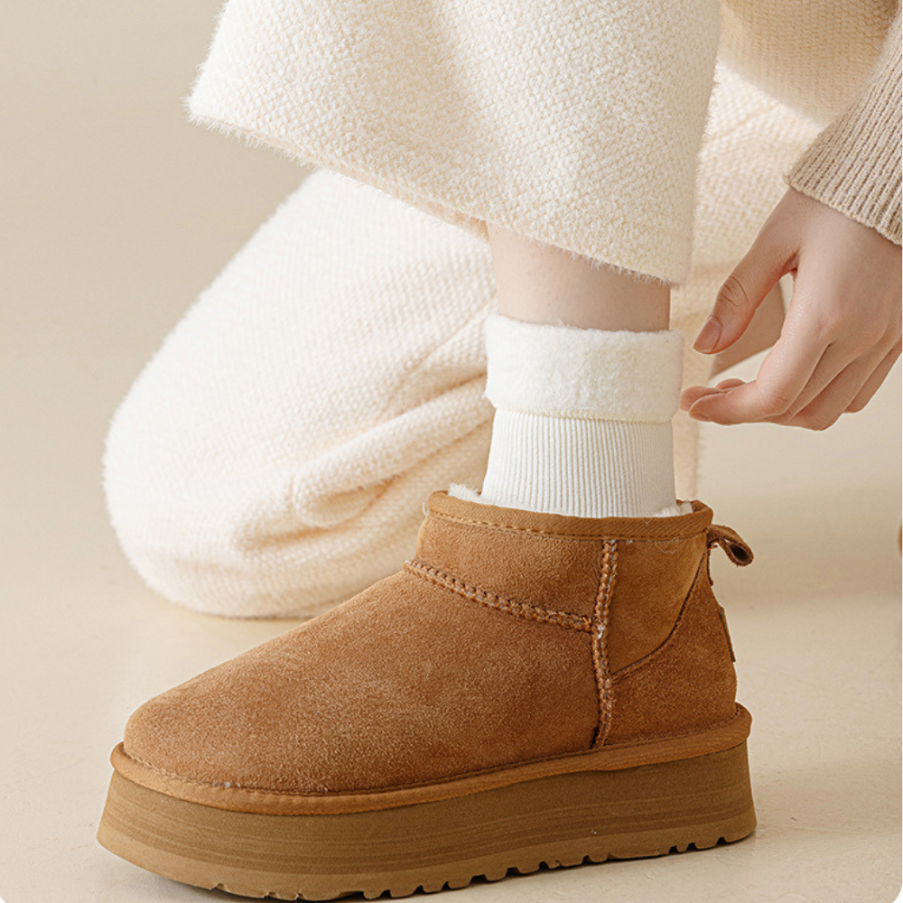 Ewerydays | Damen Plateau Stiefel Warmes Fellfutter Knöchelhoch