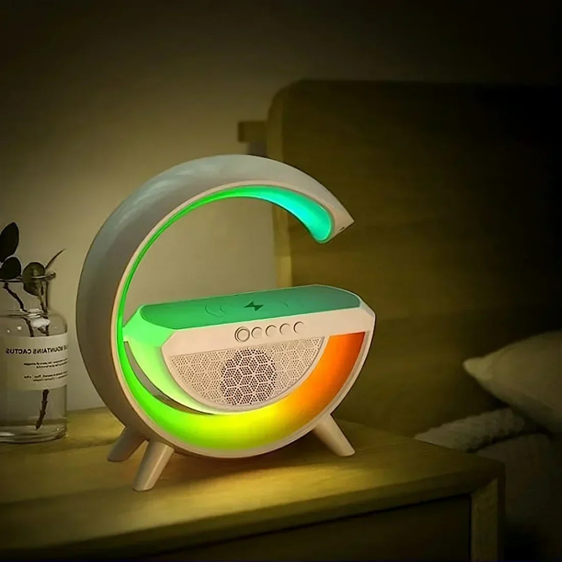 Ewerydays | Multifunktionaler Bluetooth-Lautsprecher mit Licht, kabellosem Laden & Uhr