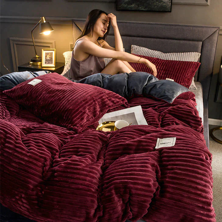 Ewerydays | DreamWeave – Winter Bettbezug Samt-Fleece Schneeflocke Edition – Warm & Luxuriös