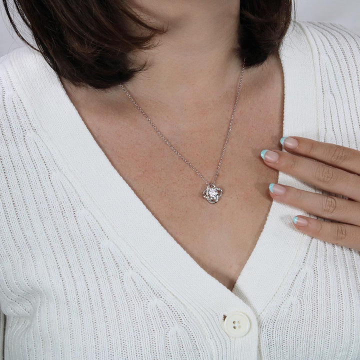 Ewerydays | White Gold Necklace - With Real Rose - To My Love