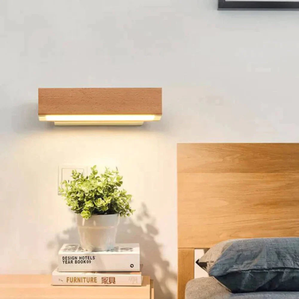 Ewerydays | Moderne LED-Wandlampe mit drehbarem Holzdesign – Energiesparend und verstellbar