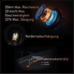 Segway-Ninebot F2 Pro D, E-Scooter mit Straßenzulassung für Erwachsene, max. 20 km/h Geschwindigkeit, 55 km Reichweite, Lange Reichweite