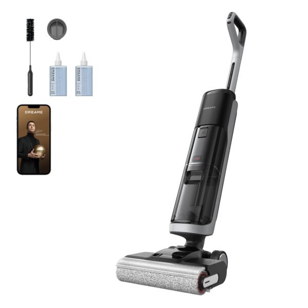 dreame H14 Pro Nass- und Trockensauger, 180° Lie-Flat, 60 °C Bürstenpflege, 5-min Trocknung, automatische Lösungsmittelverteilung, App-Steuerung, Doppelrotationsbürste, 18 kPa Saugkraft, Doppelkante
