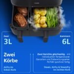 Philips Steam Airfryer 5000 Heißluftfritteuse, Schwarz, 9 L
