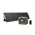 FOSSiBOT F2400 Powerstation mit 200W Solarpanel, Solargenerator 2048Wh LiFePO4 Batterie 230V 2400W 3AC Ausgängen (4800W Peak), Mobile Stromerzeuger für Camping/Reise/Zuhause/Notfall usw