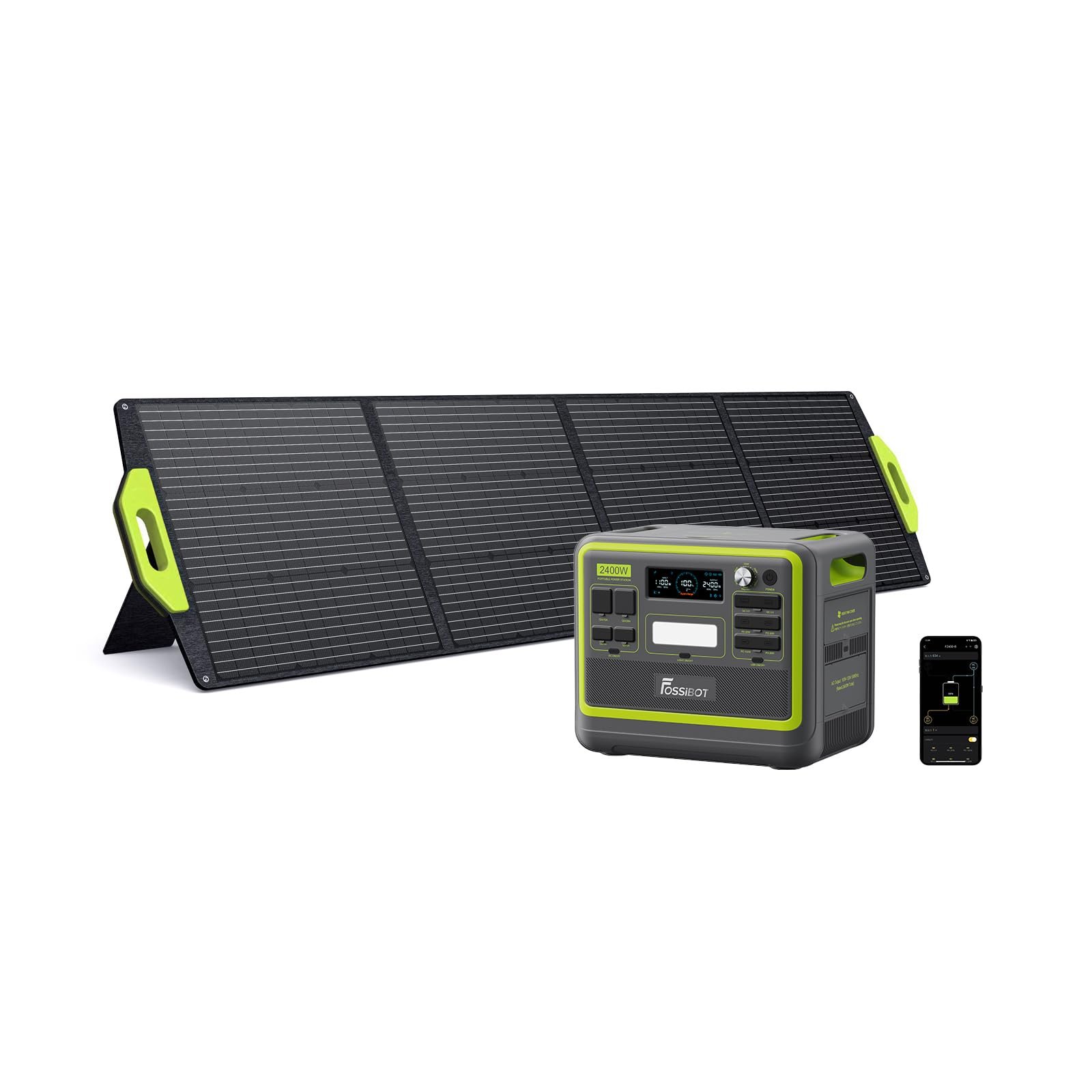 FOSSiBOT F2400 Powerstation mit 200W Solarpanel, Solargenerator 2048Wh LiFePO4 Batterie 230V 2400W 3AC Ausgängen (4800W Peak), Mobile Stromerzeuger für Camping/Reise/Zuhause/Notfall usw FOSSiBOT F2400 Powerstation mit 200W Solarpanel, Solargenerator 2048Wh LiFePO4 Batterie 230V 2400W 3AC Ausgängen (4800W Peak), Mobile Stromerzeuger für Camping/Reise/Zuhause/Notfall usw