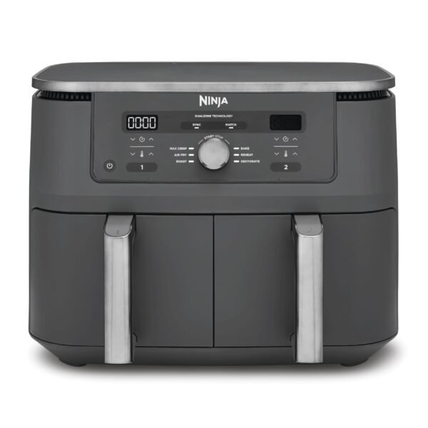 Ninja Dual Zone digitale Heißluftfritteuse, 9,5 L, 6-in-1, Metallic Grau