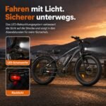 E Bike Herren 26Zoll E Mountainbike 100-120km Reichweite 48V20AH 250W Hintermotor 7-Gang 25km/h E-Bike lockable Federgabel & hydraulische Scheibenbremsen Elektro Fahrrad Männer für Offroad & Trail