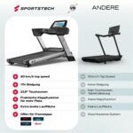 Sportstech, Laufband klappbar mit großem 21,5-Zoll-Touchdisplay, F75