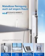 Ecovacs Winbot Mini 2 Fensterputzroboter mit Eckbürsten, ultrakompakt