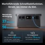 DJI Power 1000 V2 tragbare Powerstation, 200W faltbares Solarpanel, 1024 Wh LFP-Akku, 2600 W stabile Ausgangsleistung, in 37 Min. von 0% auf 80%, maximale Sicherheit, Camping, Stromausfall