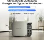 EcoFlow DELTA 3 Plus Tragbare Powerstation, 1024 Wh LiFePO4, 1800 W (3600 W Spitze), in 56 Minuten voll geladen