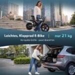 Finbike E-Bike Klapprad 14 Zoll, Elektrofahrrad mit 36V 12Ah Akku für Herren & Damen, 50KM Reichweite, 250W Motor, APP-Steuerung, Faltbares City Bike mit LED-Licht, Leicht & Kompakt für Pendler