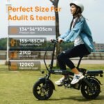 URLIFE E-Bike Klapprad 14", 48V 7.5Ah Austauschbarem Akku für Lange Reichweite bis 60KM, Elektrofahrrad 250W Motor, 3 Fahrmodi, Sitzhöhe Verstellbar, Falt-Pedelec ebike für Herren Damen Grau